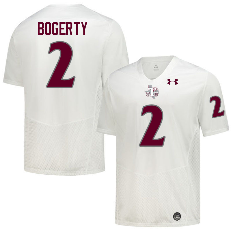 Texas Southern Tigers #2 Isaiah Bogerty College Football Jersey,Uniforms Stitched-White